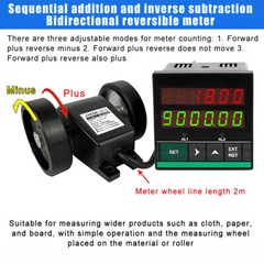 Electronic Digital Wheel Counter Rotary Roll Meter Length Measure + 200mm Wheel