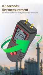 Digital Manometer LCD Dual Port HVAC Differential Gauge Air Gas Pressure Meter