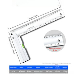 20cm 50cm Right Angle Ruler with Precision Level Bubble for DIY Home Renovation
