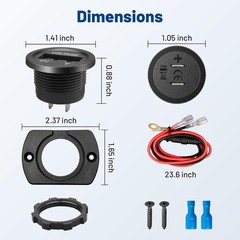 2PCS Car Voltage Meter Monitor 12V/24V Voltmeter Gauge with LED Digital Display