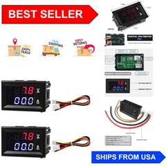 Precision Dual LED Voltage and Current Tester – 2PCS 50A Meter with Wires