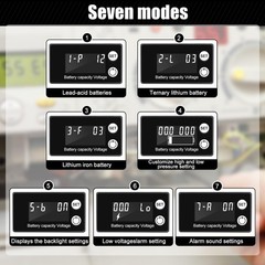 4 Pack Digital Battery Monitor for Golf Cart 8-100v, 12v 24v 36v 48v 60v 72v,…