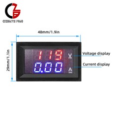 DC6-120V 10A 50A 100A LED Digital Voltmeter Voltage Current Meter Tester Ammeter