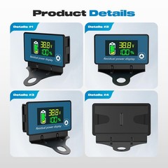 IPX7 Waterproof 8120V Digital Battery Capacity Monitor Meter With Bracket