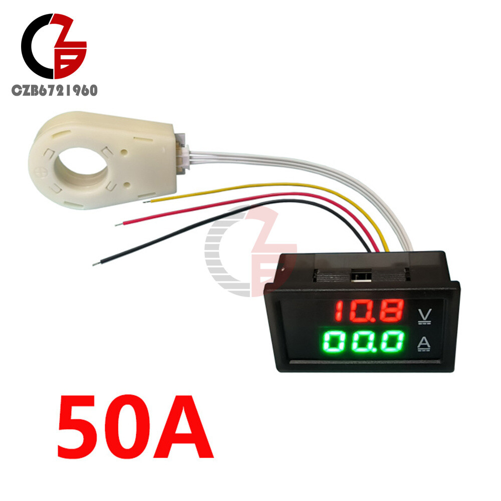 DC 0-300V 50A/100/200/400A Digital Current Voltage Meter Hall Ammeter Voltmeter
