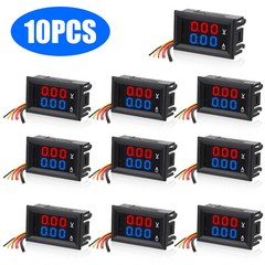 10Pcs DC100V 10A LED Digital Voltmeter Ammeter Dual Volt Amp Meter Voltage Gauge