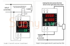 D52-2047 DIN Rail Type Digital AC Voltmeter Ammeter Power Meter AC 80-300V 100A