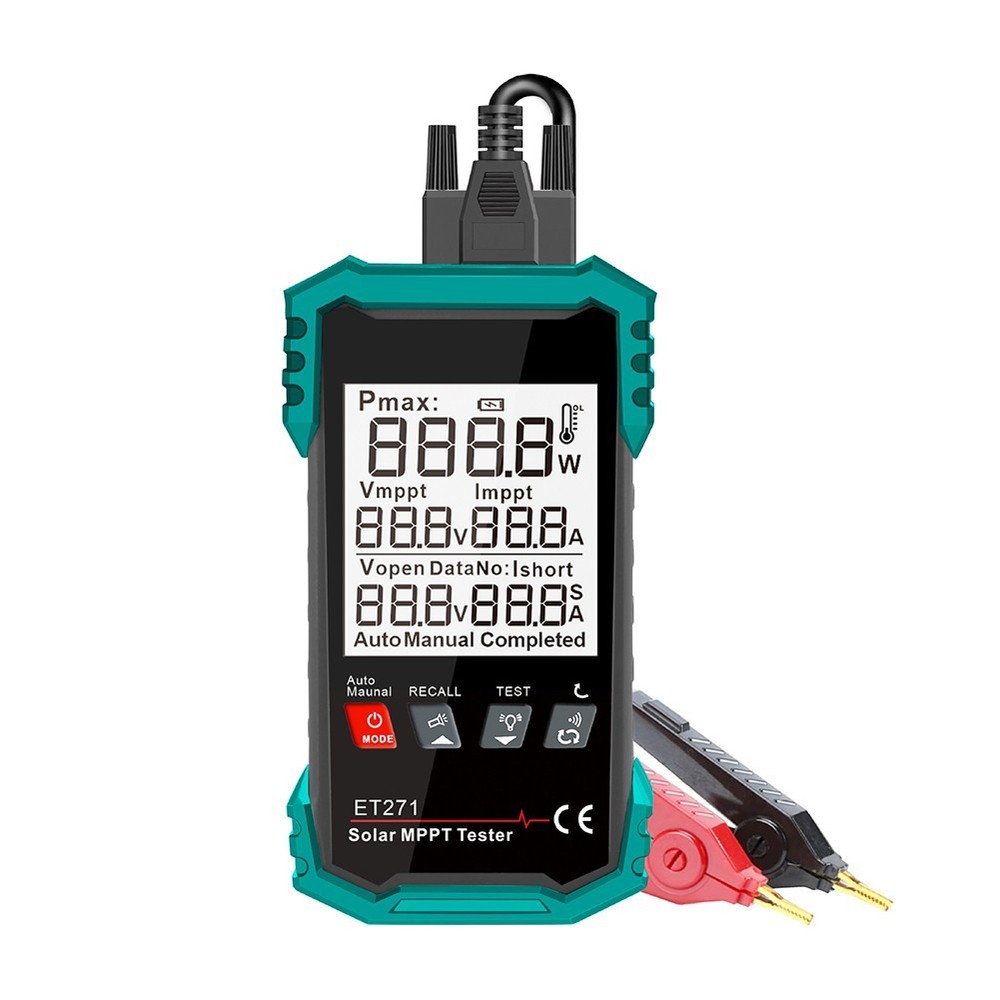 ET271 2000W MPPT Solar Power Meter with 3.2-inch LCD and Protection Features
