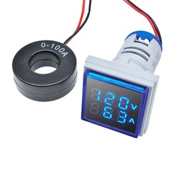AC 60-500V 0-100A 22mm 3 in 1 Voltmeter Ammeter LED Digital Volt/AMP Meter 3x