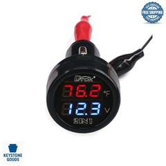 Digital Car Battery Volt & Temp Monitor – High Accuracy, Dual-Display, Extern…