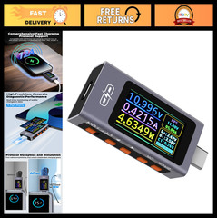 USB C Cable Tester 3.3-40V 0-12A Voltage Current Power Meter Fast Charging PD QC