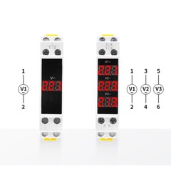 GEYA Three Single Phase Modular Voltage Meter LED Display AC 80-500V 220V 380V