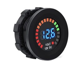 Voltmeter Gauge 12vDC Blue LED Digital Display Short Body Vehicle Meter