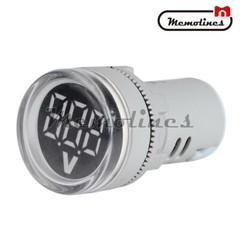 22MM LED Circular Voltmeter Digital Display Gauge Voltage Indicator AC 60-500V