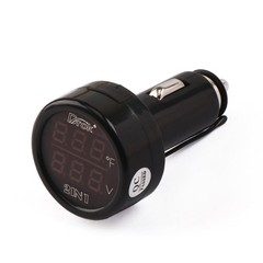 Car Temperature Gauge Voltmeter 12V-24V Display Sturdy Multifunctional