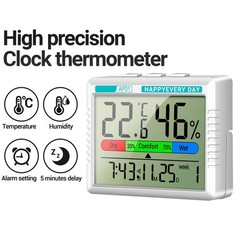 Hygrometer Device for Home Comfort Monitoring with Multiple Functions Available