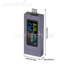 USB TypeC Tester Power Meter DC4.5~50V Digital Multimeter Voltage Current Tester