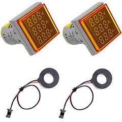 SazkJere 2PCS 3 in 1 Digital AC Current Voltage Frequency Indicator Square LE…