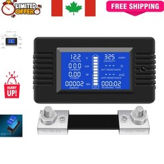 Versatile DC Battery Multimeter: 0-200V Voltage & 0-100A Current Measurement