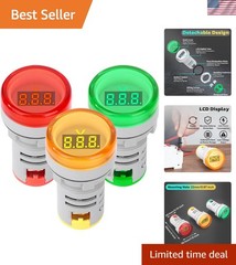 3PC Digital LED AC Voltage Display, 60-500V Voltmeter, Indicator Light Panel