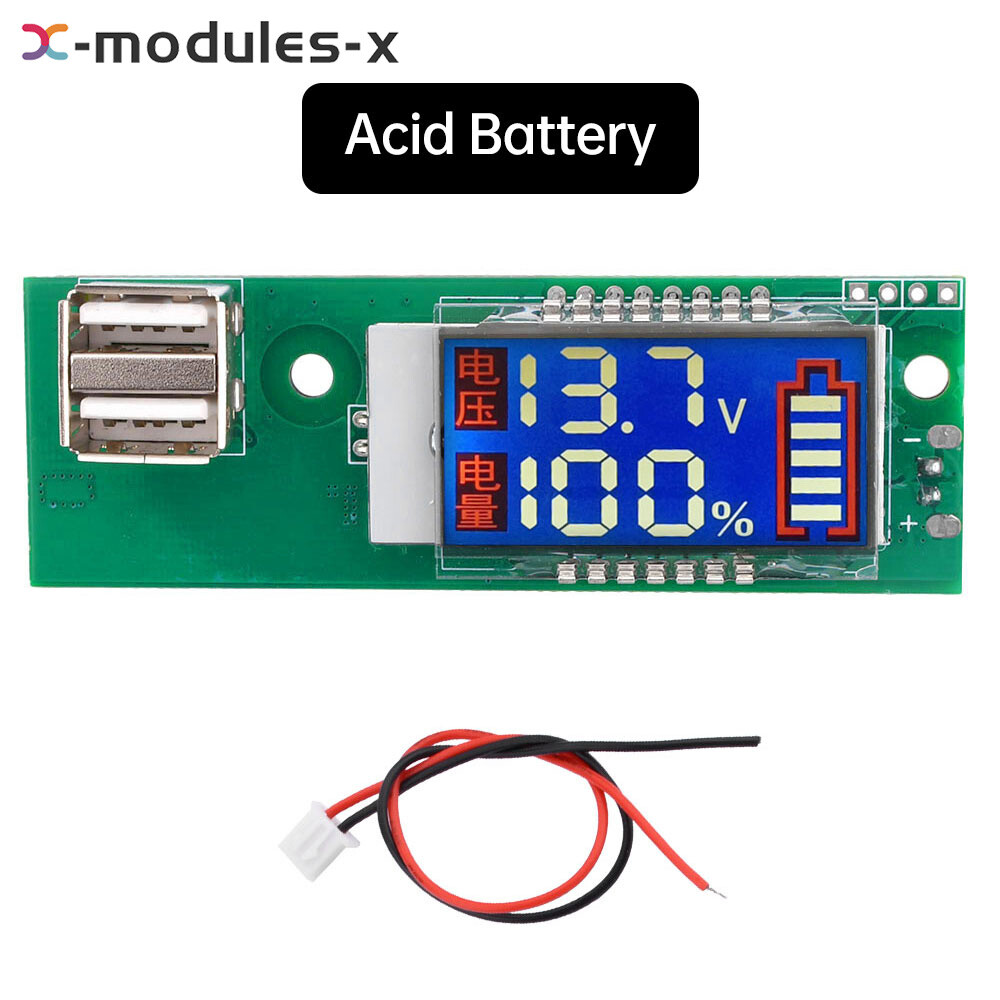 LCD Digital Battery Voltmeter Capacity Tester Module USB Battery Level Indicator