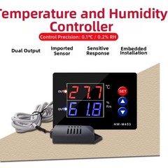 Temperature Humidity Controller with for relay Outputs and Digital Display for