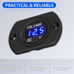 DC 12V-24V LED Digital Voltmeter Gauge Car Motorcycle Boat Battery Voltage Meter
