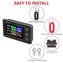 BINTA 0-50A Small Battery Monitor Shunt Voltmeter Ammeter for Lifepo4 Lithium, B