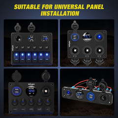 12V LED Display Voltmeter with Touch Switch Digital Voltage Gauge Panel Meter Wa