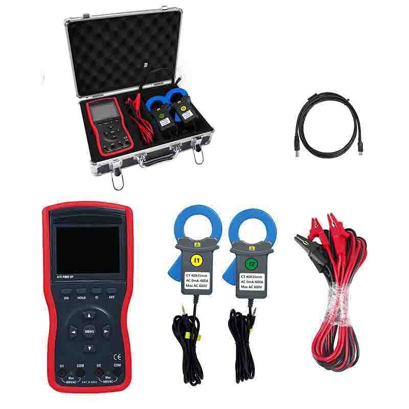 Double Clamp Digital Phase Voltmeter with Large Caliber Current Clamp 35mm×40mm