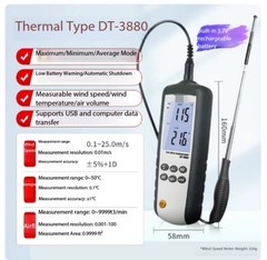 Thermal Anemometer: Handheld Wind Speed Meter for Industrial Airflow Measurement