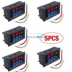 5* DC100V 10A Voltmeter Ammeter Blue/Red LED Digital Volt Amp Meter Gauge