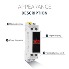 GEYA Current Meter Single Three Phase Modular AC0A-100A LED Display 80V-500V