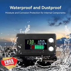 DROK Battery Monitor 12-100V 30cm Wire