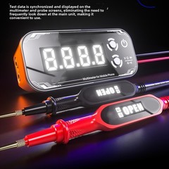 Digital Multimeter 12.5×3.7×5.5cm with 3 Display Screens and Gold Plated Probes