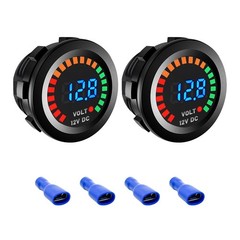 Waterproof DC 12V Digital Voltmeter Gauge for Car Motorcycle Boat – 2 PCS