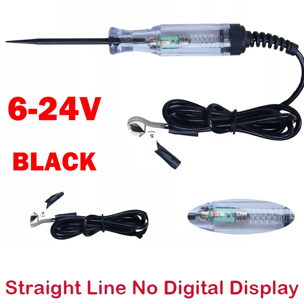 DC12V Voltage Test Pen Probe 6-24V Car Electric Circuit Tester Straight Line USA