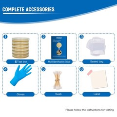 Home Mold Test Kit – 6 Tests, Black Mold Detector, Free Lab Analysis