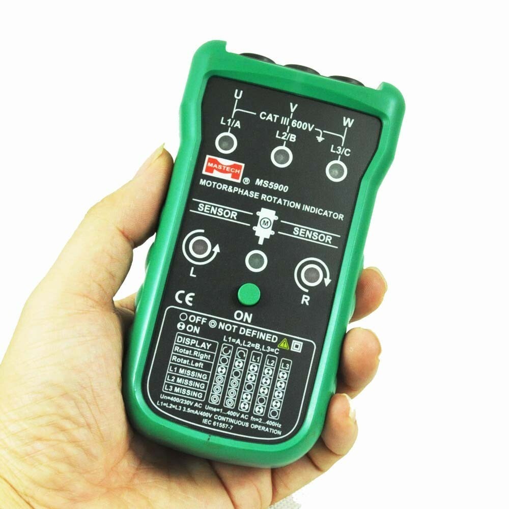 LMS5900 LED Field Mastech 3 Motor Phase Rotation Indicator Meter Sequence Tester