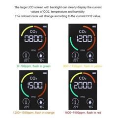 3-in-1 Air Quality Monitor CO2 Temp Moisture 400-5000PPM Carbon Dioxide Detector