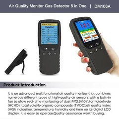 9-in-1 Air Quality Tester Monitor for Formaldehyde PM2.5 AQI TVOC PM10 Analyzer