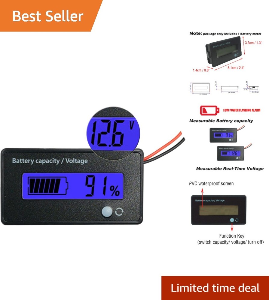 Digital Battery Tester for Lead-Acid & Lithium-Ion with Backlit Display