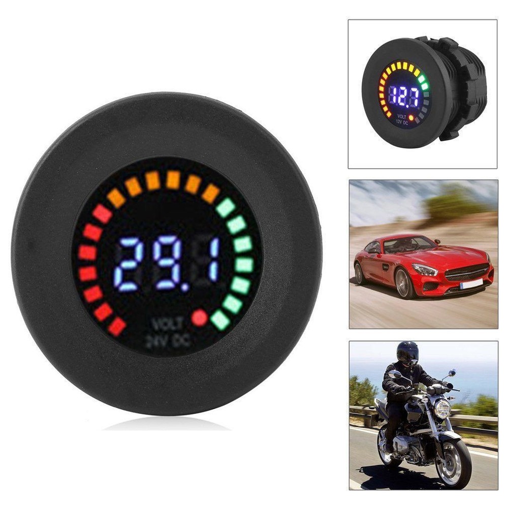 12V LED Car Van Boat Voltmeter Meter Battery Gauge Waterproof Durable Table