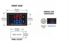 Versatile 0-100V 10A Voltage & Current Tester – Compact with Reverse Protection