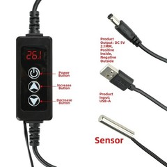 W-3301A DC 5V 24V LED Digital Temperature Controller with Timer Function