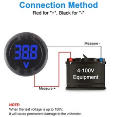 6 Pieces DC 4-100V Car Voltage Gauge LED Digital Display 12V 24V Waterproof