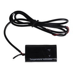 Waterproof Dual Display Digital Temperature Sensor Voltmeter LED DC12V Vehicle