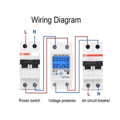 Digital Single Phase Energy Meter 220V 110V 80A DIN Rail Power kWh Consumption