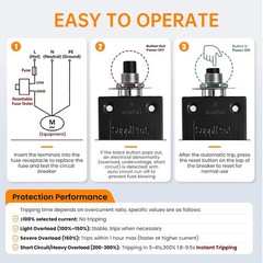 2-Pack 3 AMP 5 AMP Push Button Resettable Fuse Kit, HVAC Circuit Tester Tool for