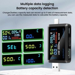 USB Type C Voltmeter Current Meter Multimeter Voltage Tester W/ Display Screen